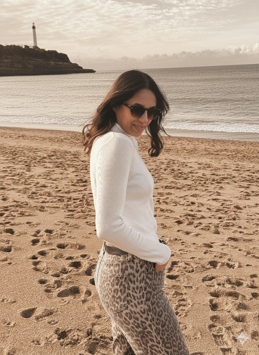 Top GOULETTE à Col Montant – Blanc