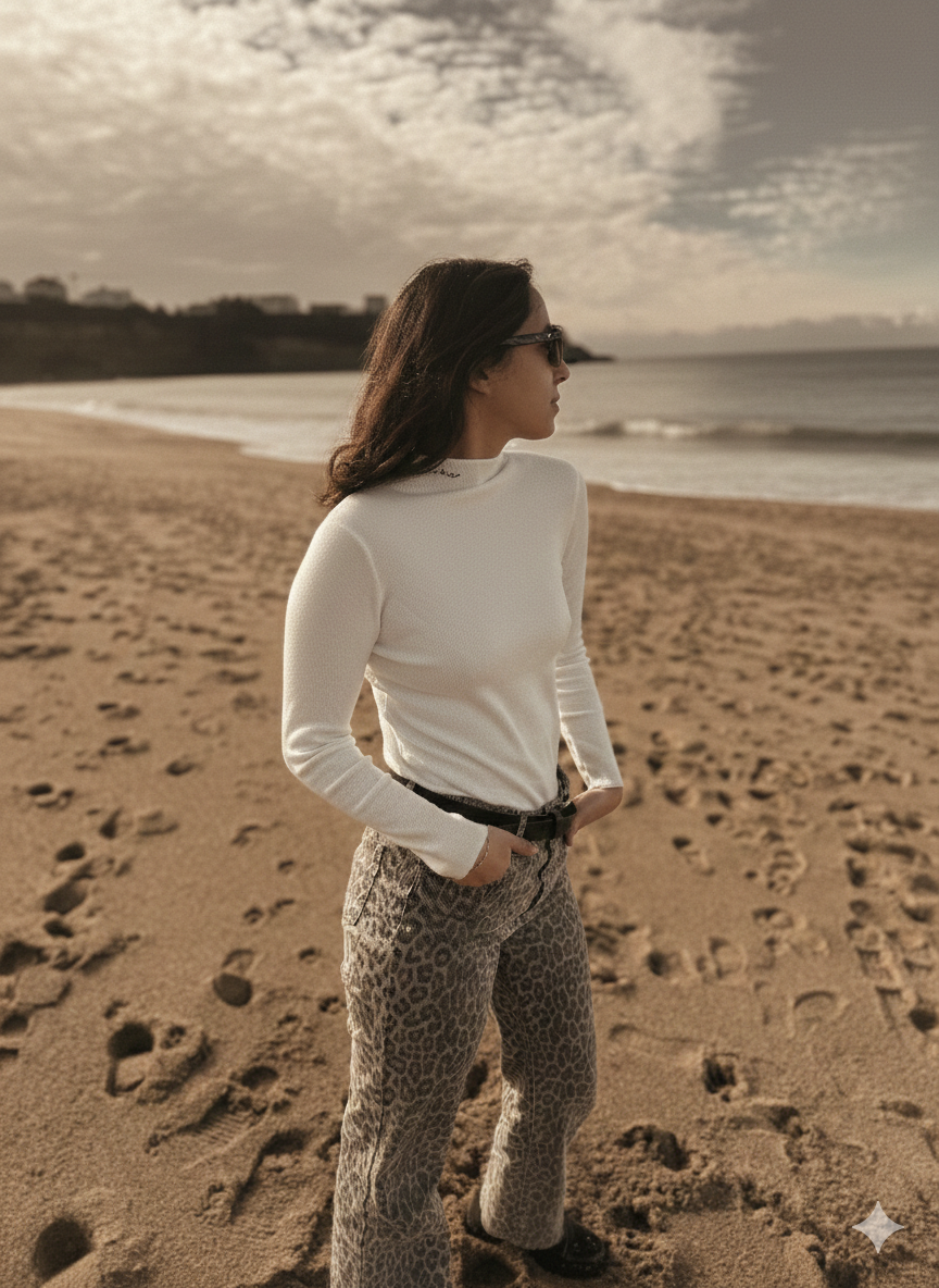 Top GOULETTE à Col Montant – Blanc