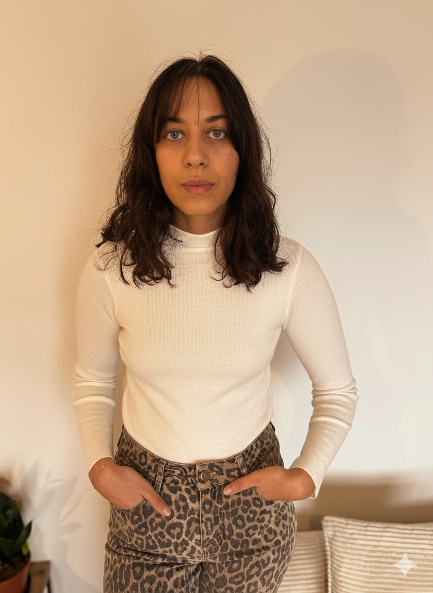 Top GOULETTE à Col Montant – Blanc